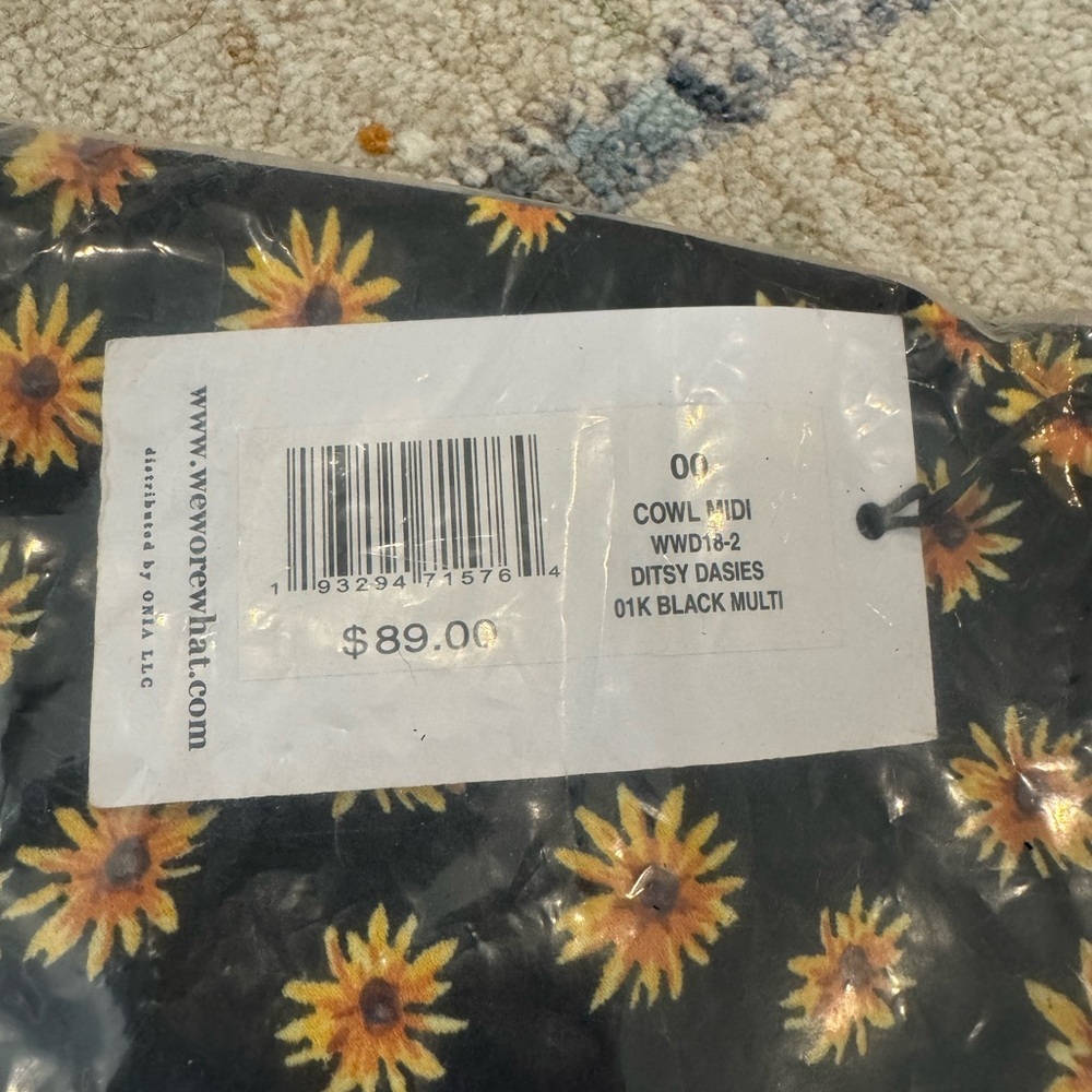 NWT WeWoreWhat Ditsy Dasies Cowl Midi Dress, Size 00 - Picture 3 of 4